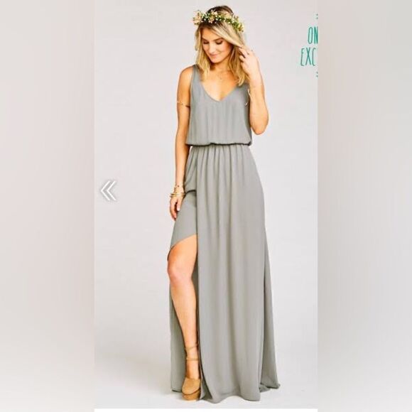 NWT Show Me Your Mumu Kendall Maxi Dress in Soft charcoal crisp - Picture 3 of 6
